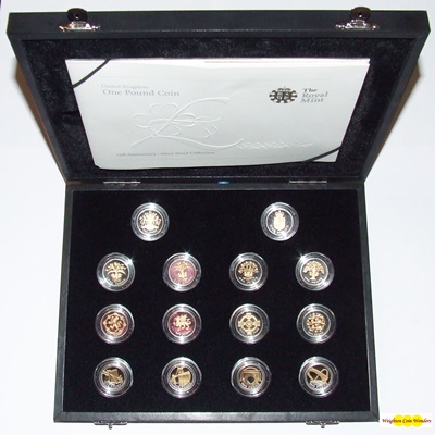 2008 Silver Proof 14 x £1 - 25th Anniversary Collection - Click Image to Close